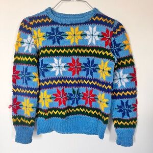 Vinty handmade Colorful Patterned kids  snowflake Knit Sweater